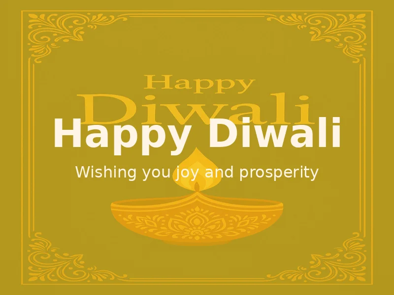 Elegant Diwali card with lanterns