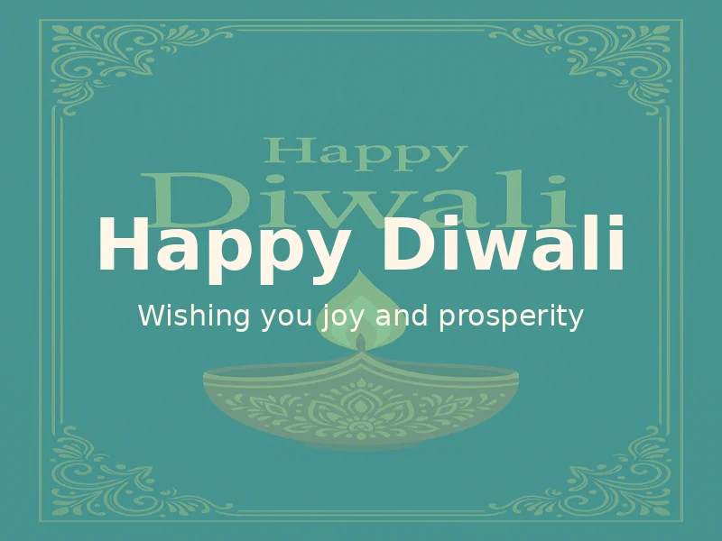 Modern Diwali card with floral motif